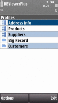 Mobile DBViewer Plus for Nokia S60 3rd E screenshot